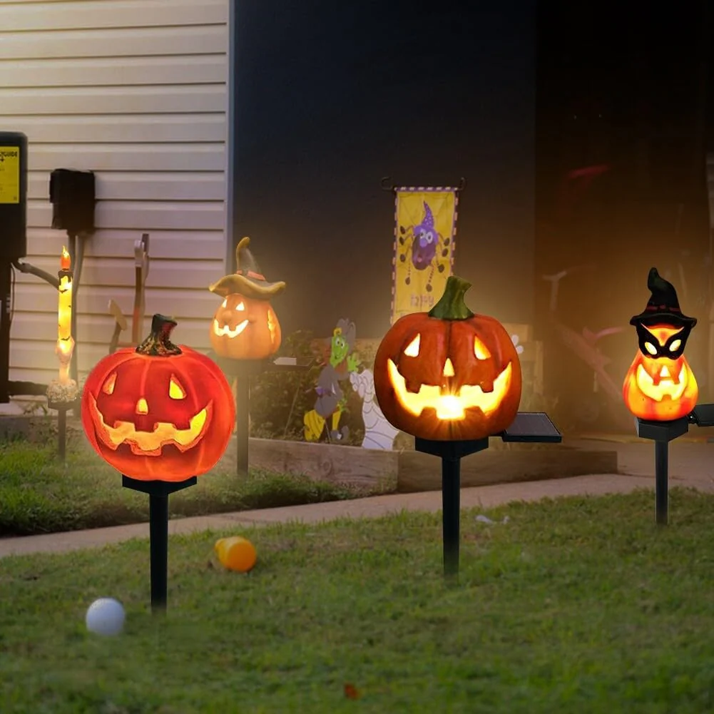 Solar Gartenbeleuchtung Kürbis LED Halloween Set - Image 4