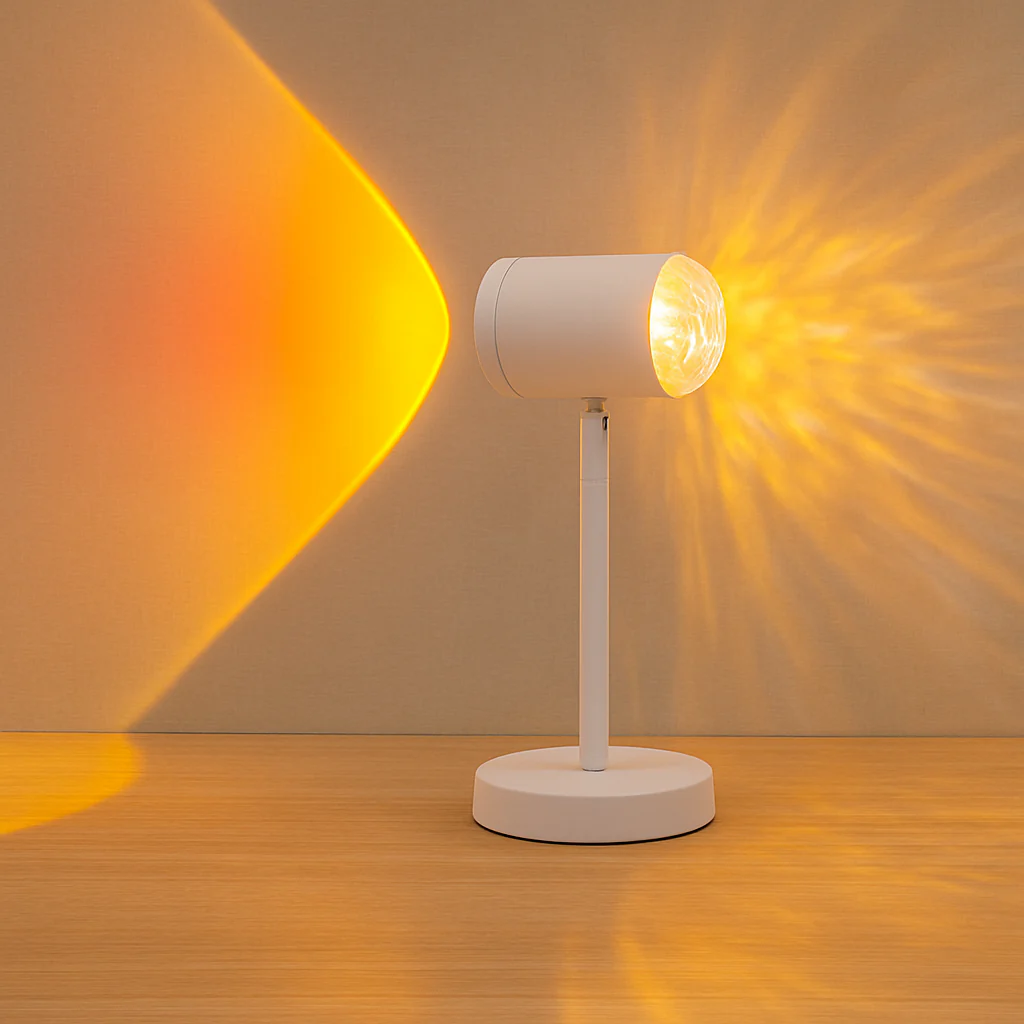 SolAura – USB-Sonnenuntergang-Projektionslampe für warme und stimmungsvolle Beleuchtung