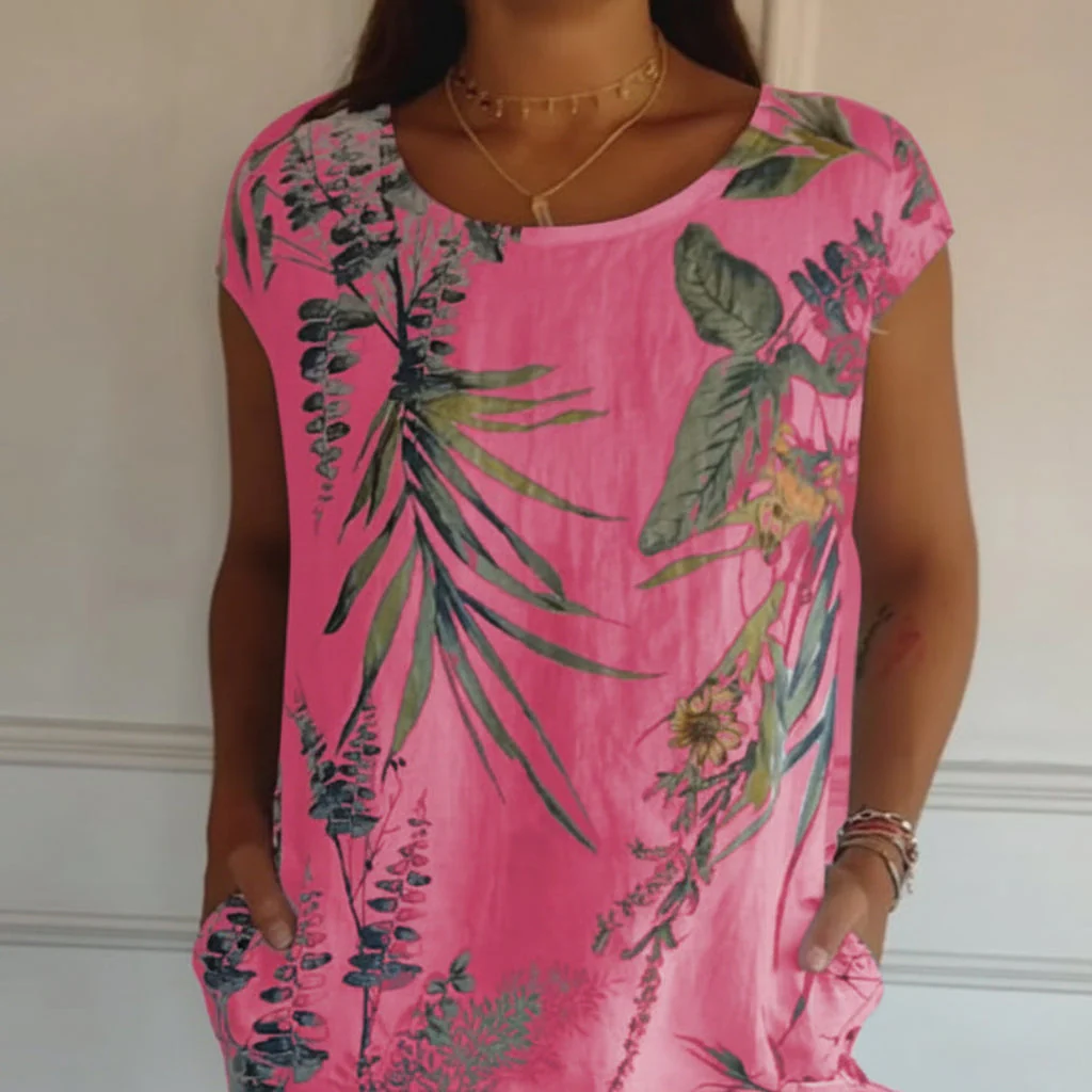 Sommerkleid Damen Kurzarm Print Freizeit Urlaub - Image 6