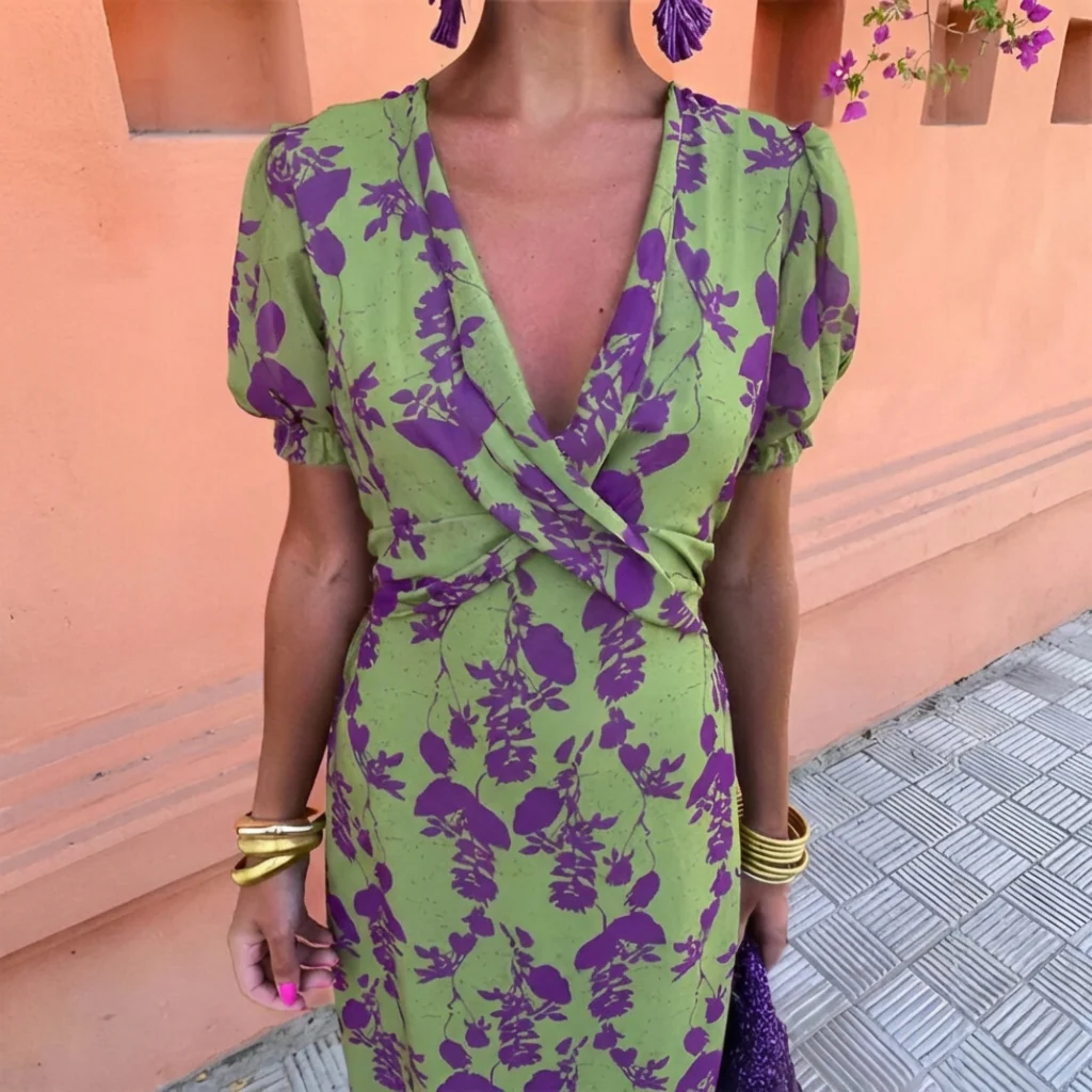 Sommerkleid Damen Lang Eingepackt Urlaub Freizeit - Image 2