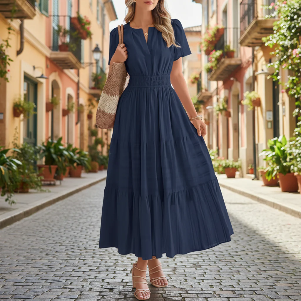 Sommerkleid Damen Maxi Casual Langes Kleid Sommer - Image 2