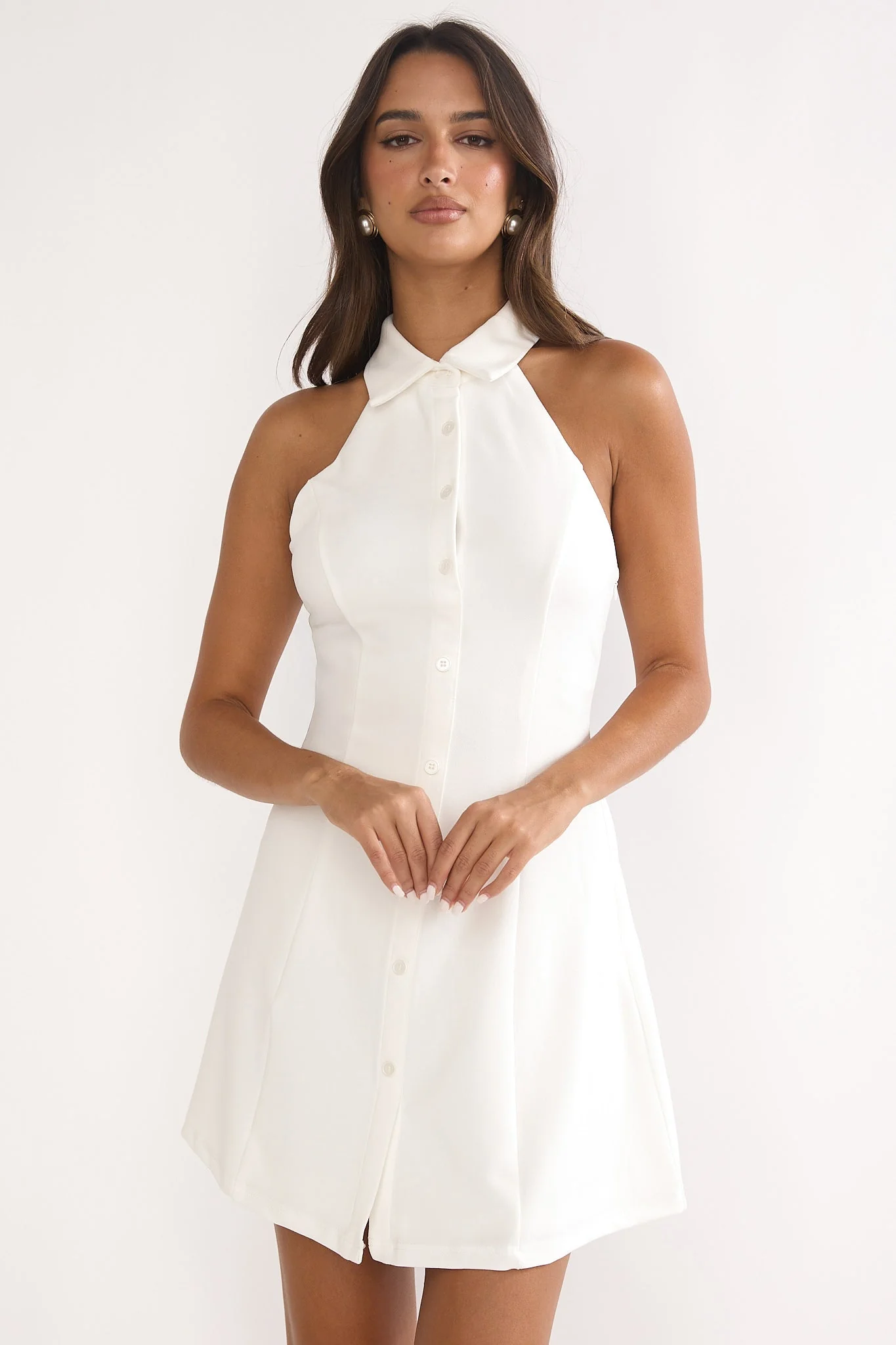 Sophie | Damen Mini Kleid stilvoll mit feinem Kragen - Image 4