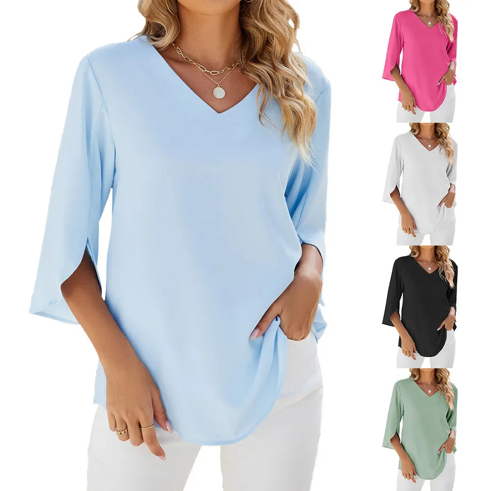 Sophie | Stilvolle Sommerbluse mit V Ausschnitt - Image 2