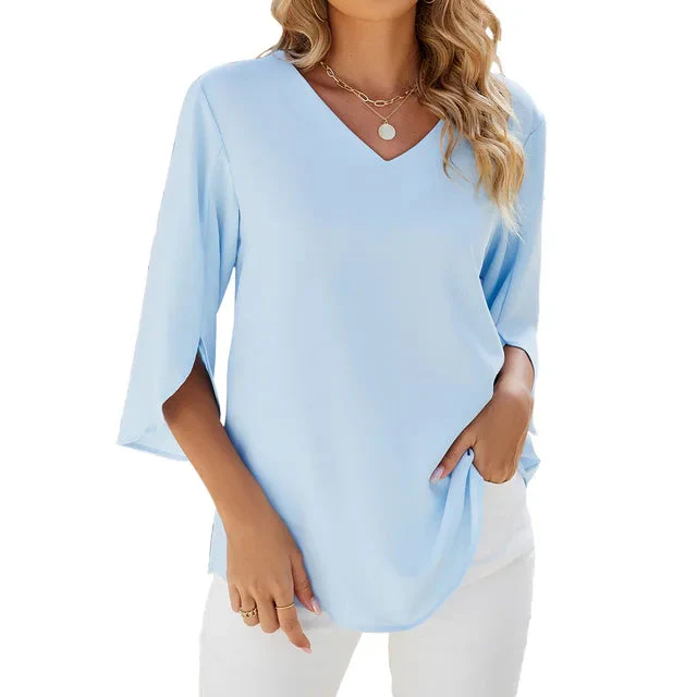 Sophie | Stilvolle Sommerbluse mit V Ausschnitt - Image 4