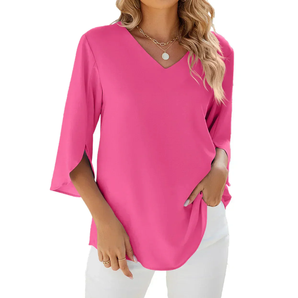 Sophie | Stilvolle Sommerbluse mit V Ausschnitt - Image 7