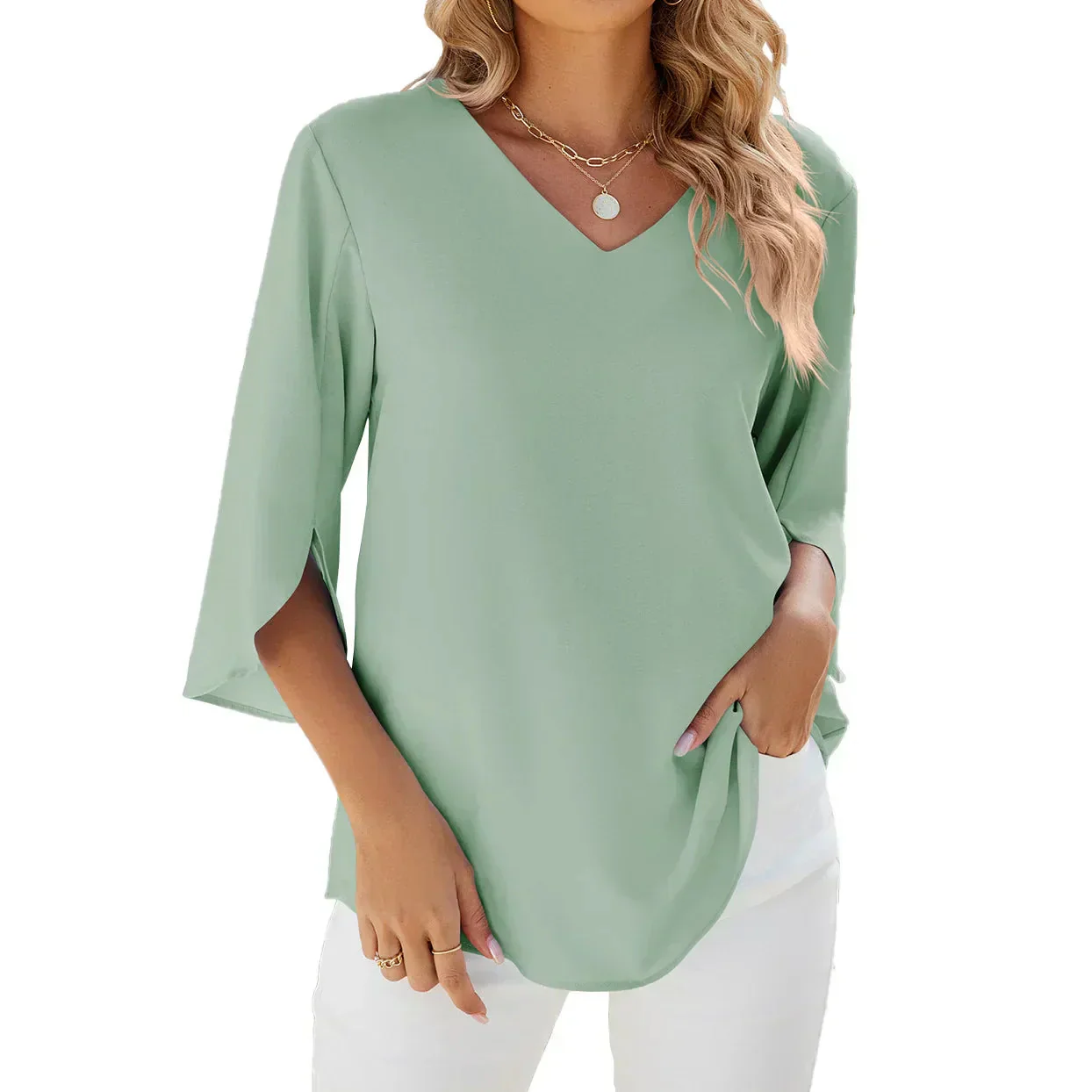 Sophie | Stilvolle Sommerbluse mit V Ausschnitt - Image 8