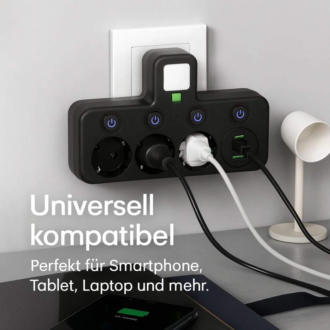 Steckdosenleiste Adapter Stromverteiler USB - Image 2