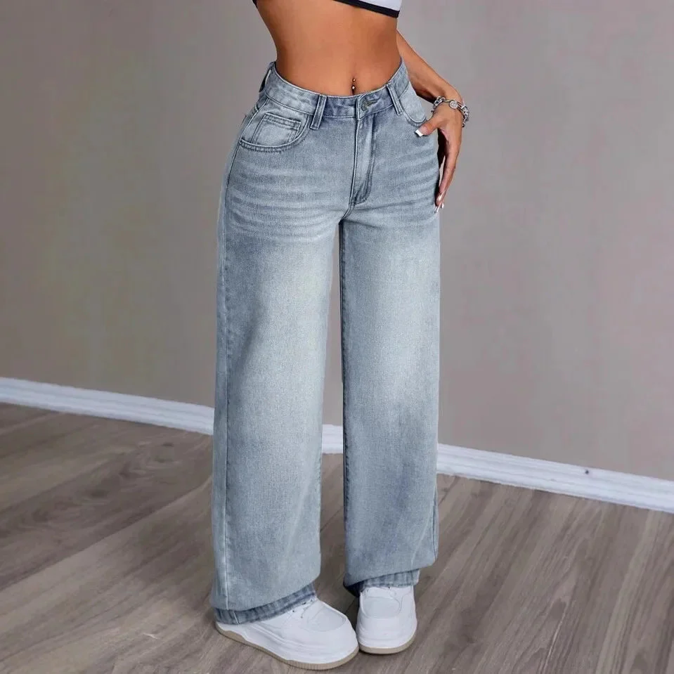 Stella | Vintage Vibe Mom Jeans mit weitem Bein - Image 4