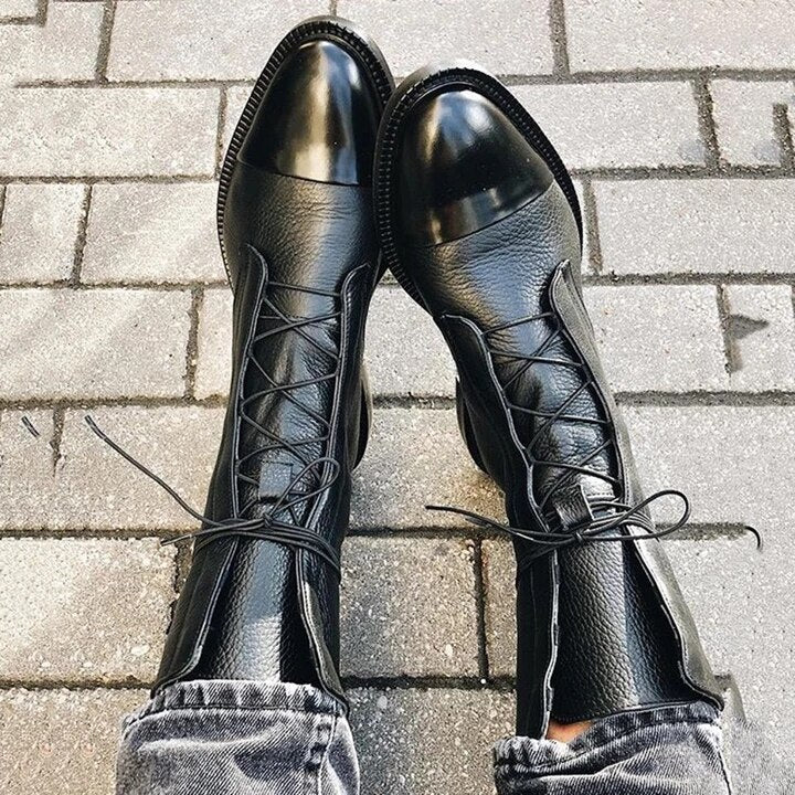 Stiefelette Damen Absatz Warm | Elegant Schnürung - Image 6