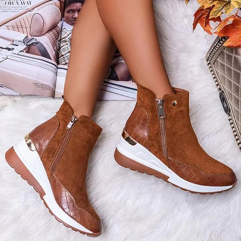 Stiefelette Damen Keilabsatz | Rutschfest Warm Gefüttert - Image 10