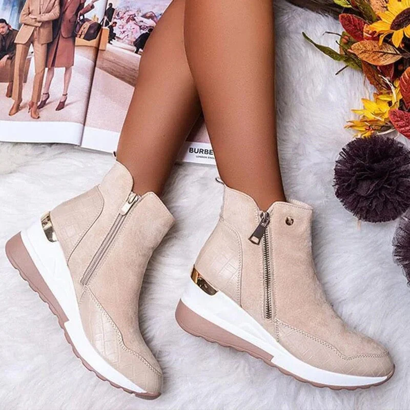 Stiefelette Damen Keilabsatz | Rutschfest Warm Gefüttert - Image 11
