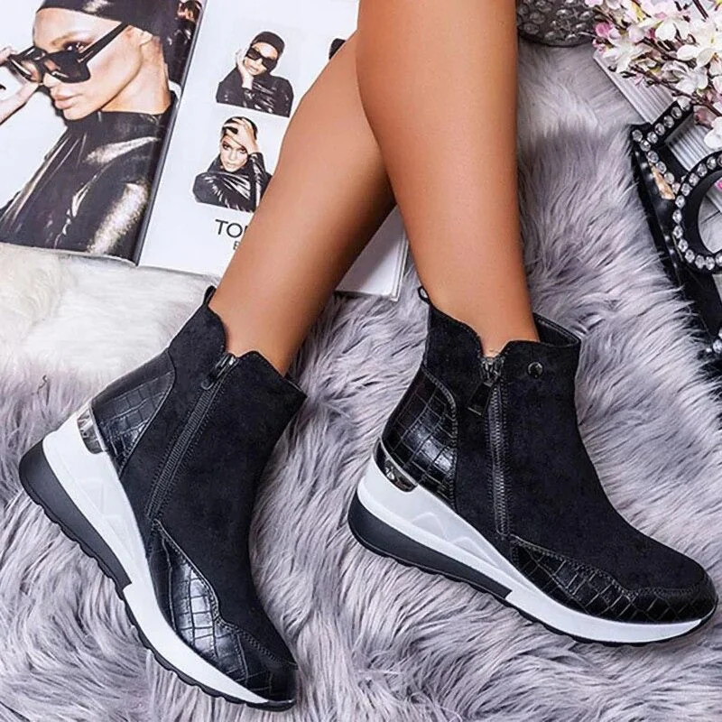 Stiefelette Damen Keilabsatz | Rutschfest Warm Gefüttert - Image 12