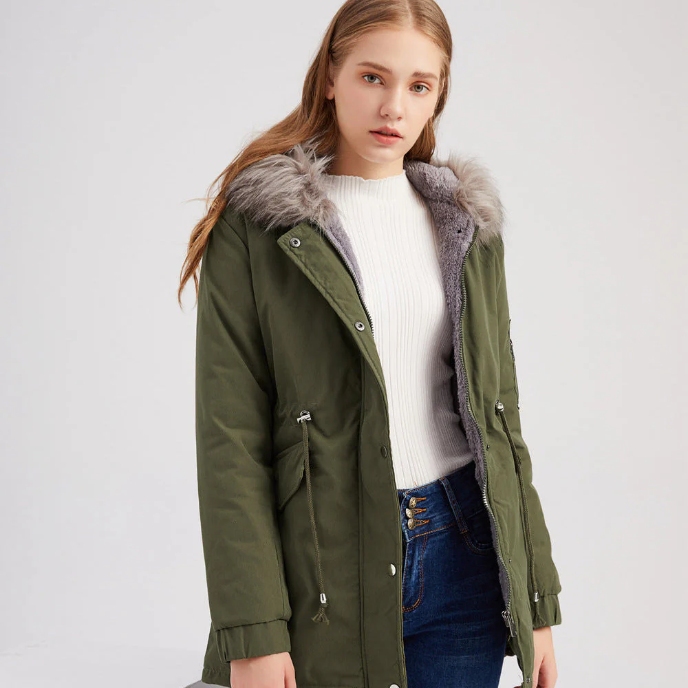 Stilvoller warmer Kunstfell-Parka mit Kapuze - Ulrika