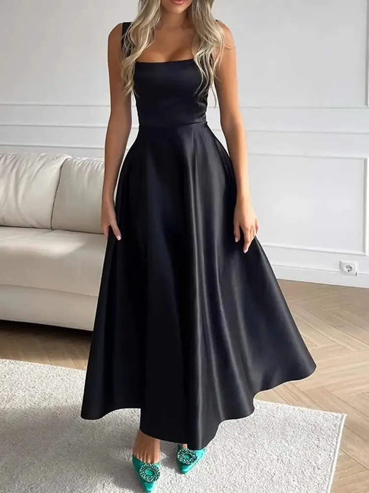 Tanya- A-Linien Kleid mit Trägern und weitem Saum - Image 3