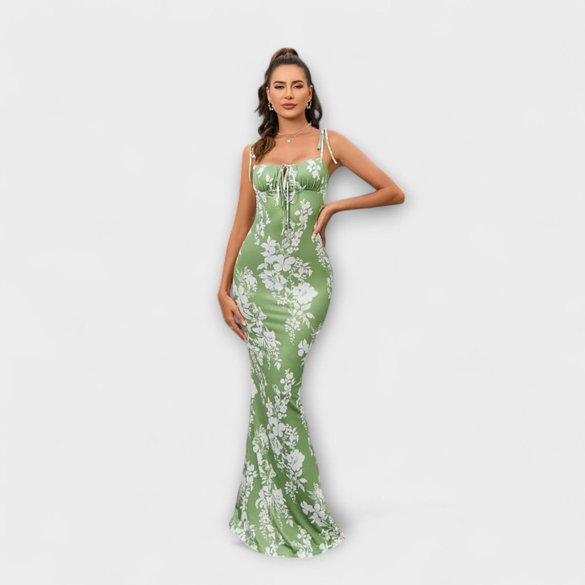 Thalia - Floral Print Prom Dress mit gebundenen Schulterträgern - Image 29