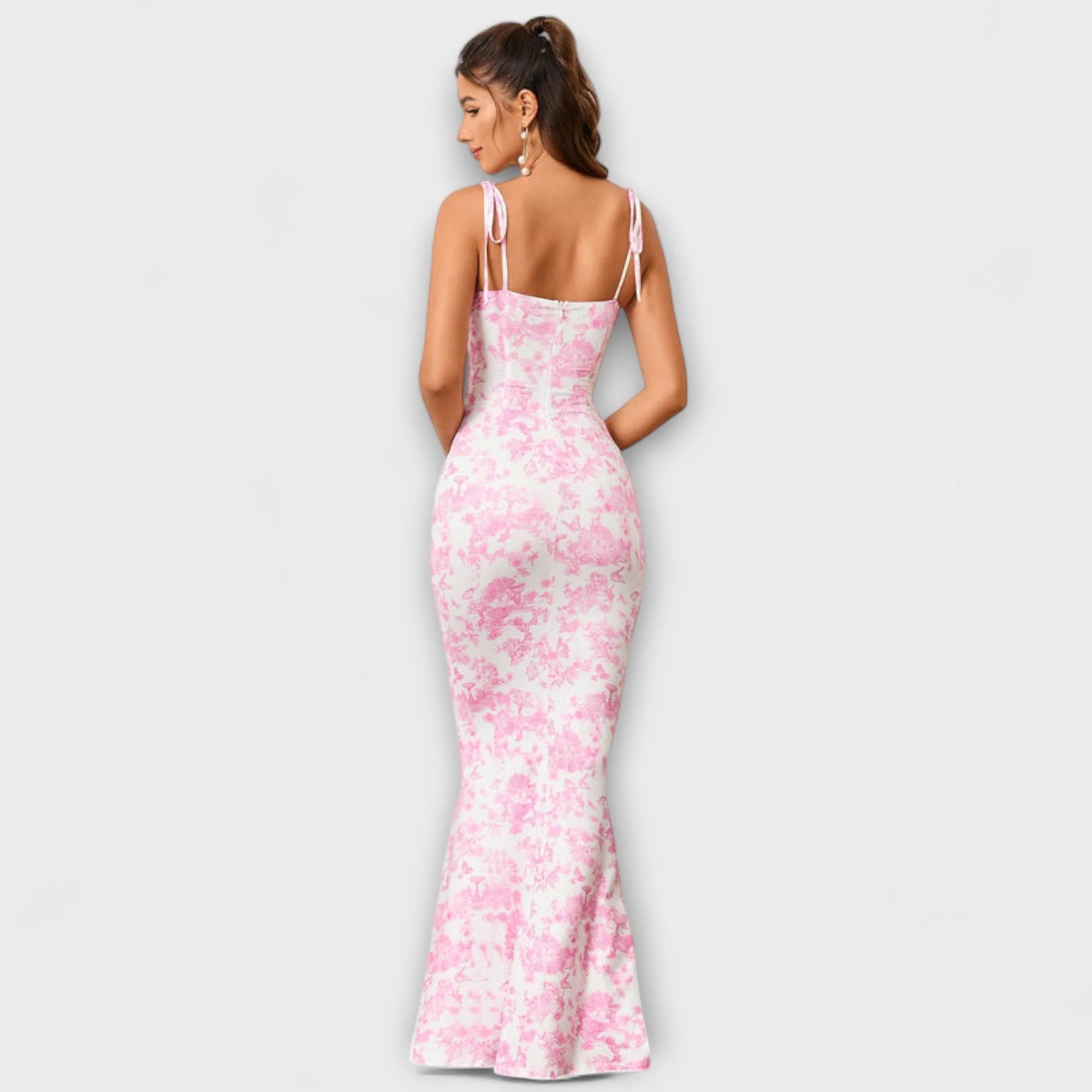 Thalia - Floral Print Prom Dress mit gebundenen Schulterträgern - Image 8