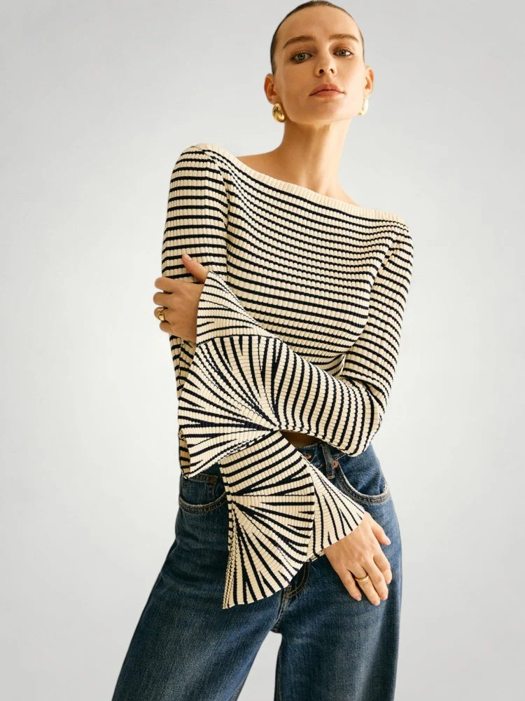 Theresa | Damen-Schulterpullover modern & elegant - Image 2