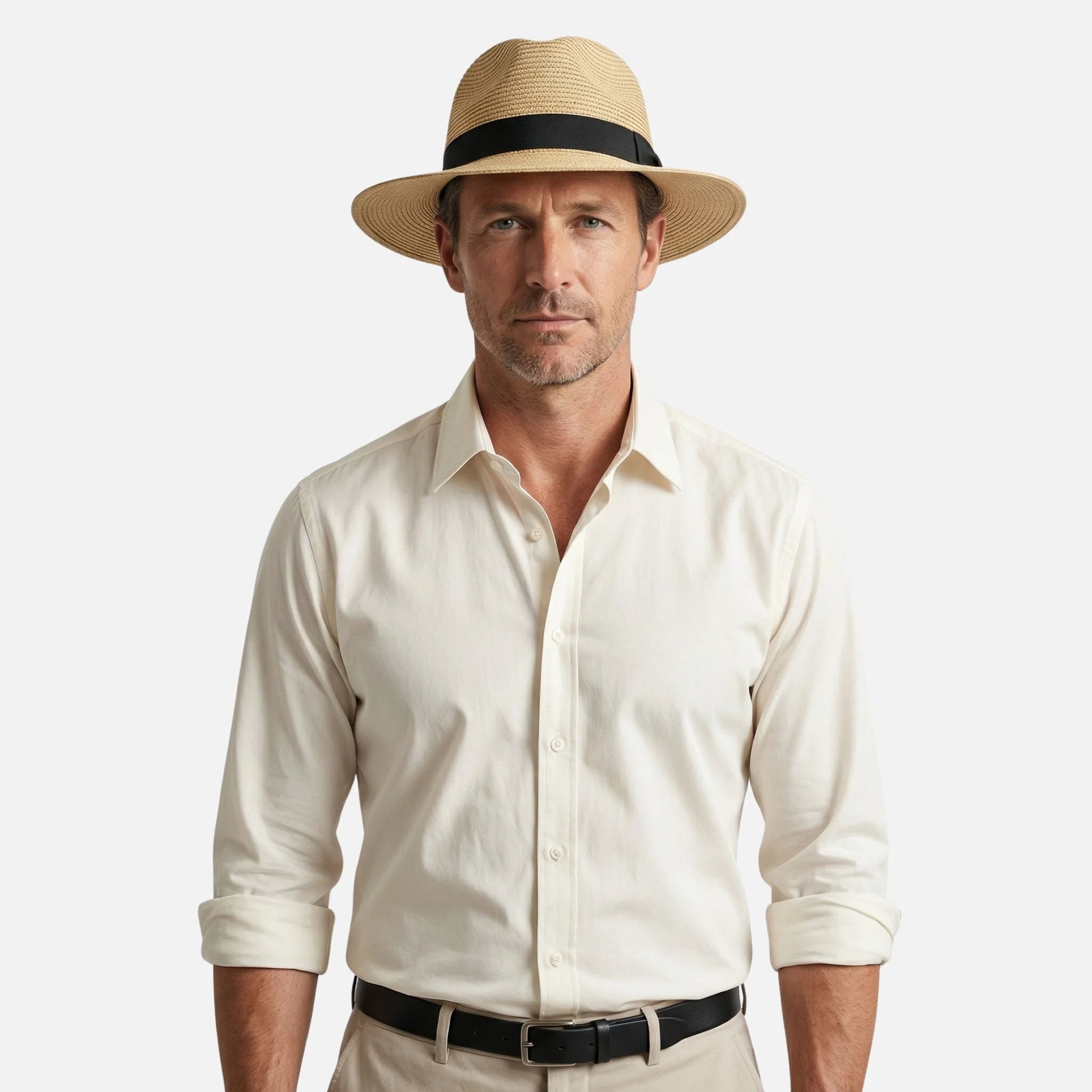 Florian | Herren Toquilla-Stroh Panamahut Ripsband – Panama Hut Herren Sommer