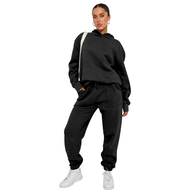 Übergroßer Kapuzenpullover und Jogger-Set für Damen - Image 4