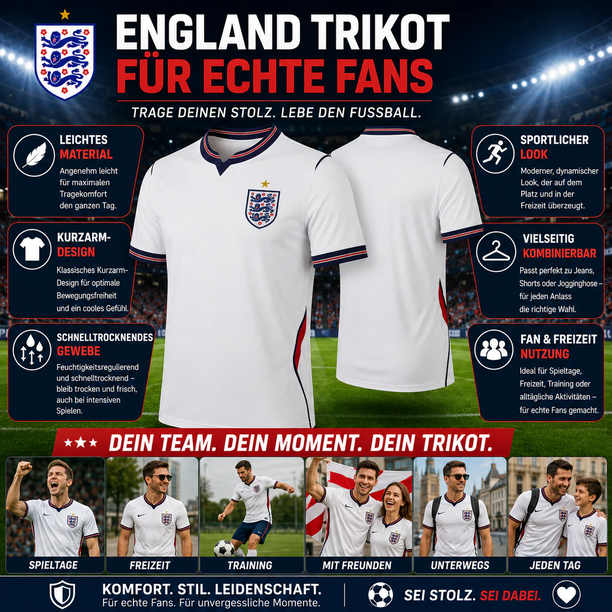 UK Weltmeisterschaft Trikot 2026 Herren Fußballtrikot Atmungsaktiv - Image 2