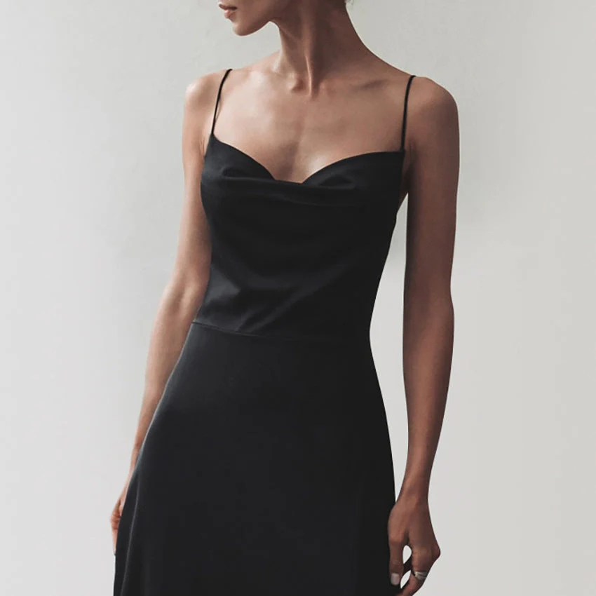 Umni- Damen elegantes Maxikleid mit verführerischem Schlitz