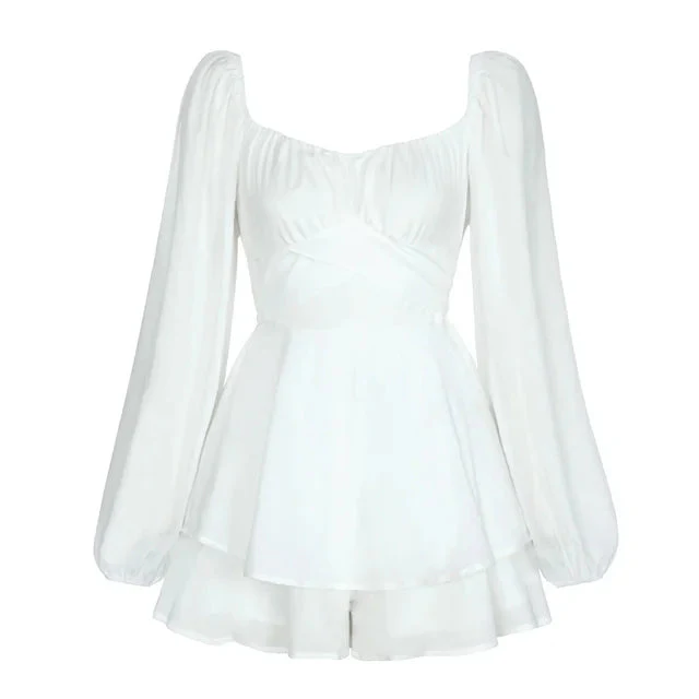 Vanessa | Rüschen Traum langen Ärmeln Minikleid - Image 12