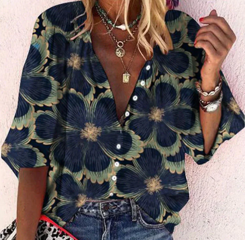 Vanessa | Trendy Boho Casual V Ausschnitt Bluse - Image 11