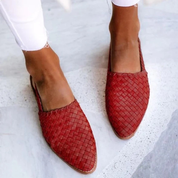 Verena Damen Frühlings Geflochtene Slingback-Ballerinas - Image 4