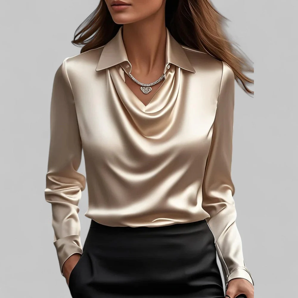 Victoria – Elegante Damen Bluse mit Wasserfallkragen - Image 4