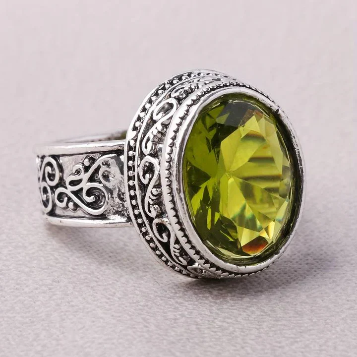 Vintage Kristall-Olivenring