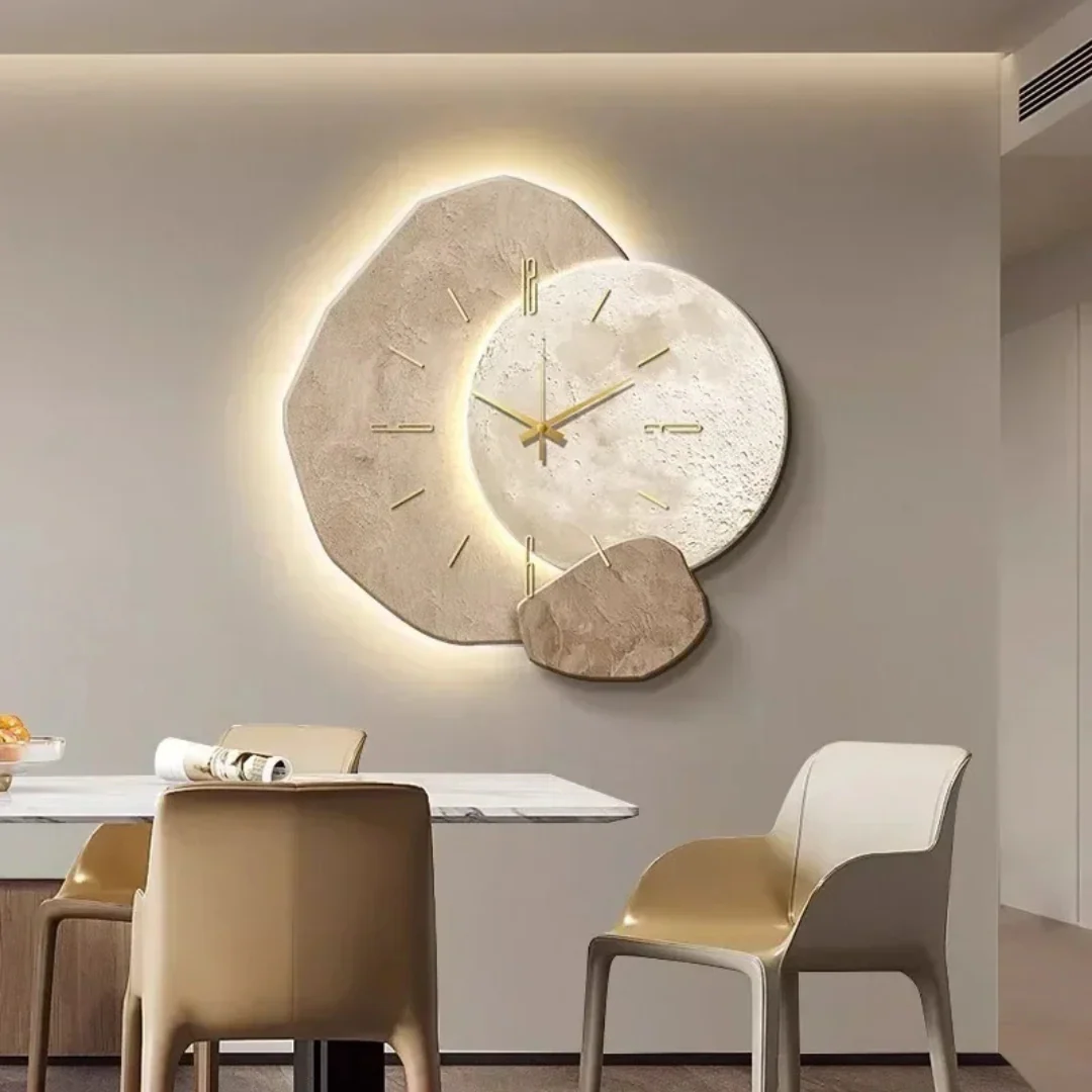 Wanduhr LED Beleuchtung Modern Kunstharz Design - Image 3