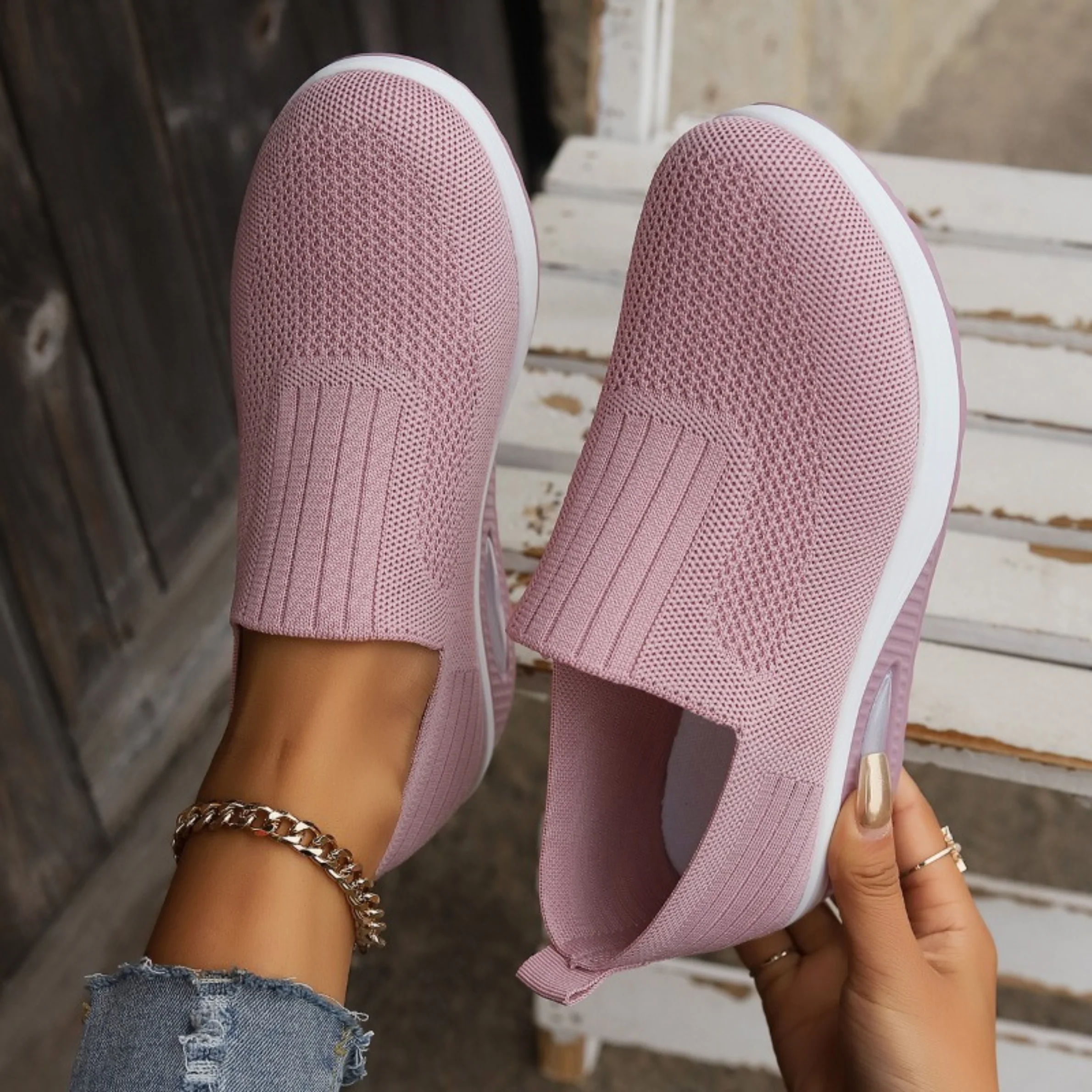 Weiße Sneaker Damen - Bequeme Slip-On-Schuhe für Alltag und Reisen, Stilvoller Komfort