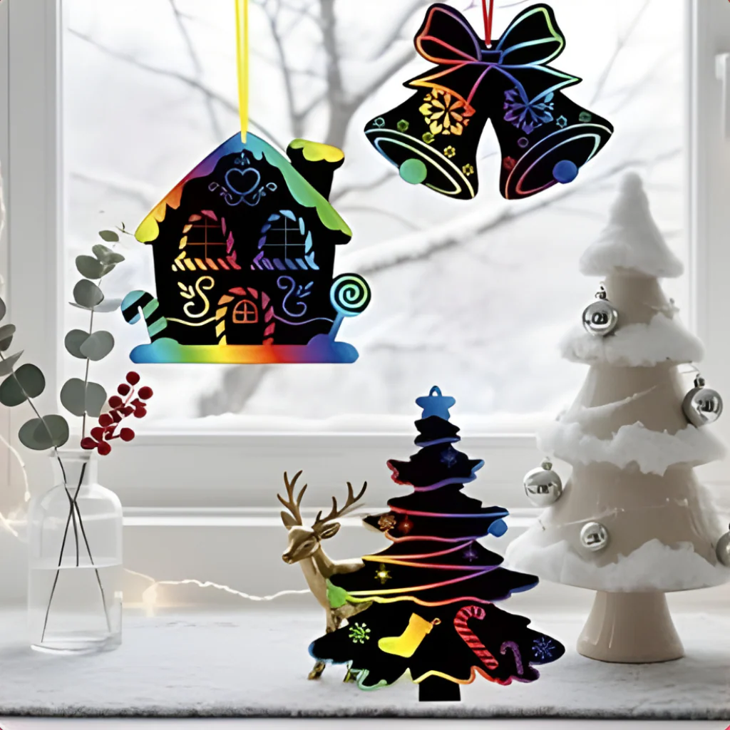 Weihnachtsspielzeug Kinder Bastelset Kratzbilder Weihnachtsdeko - Image 4