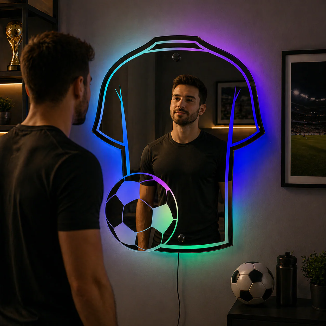 Weltmeisterschaft Fußball Trikot Spiegel LED Licht Wanddeko - Image 3