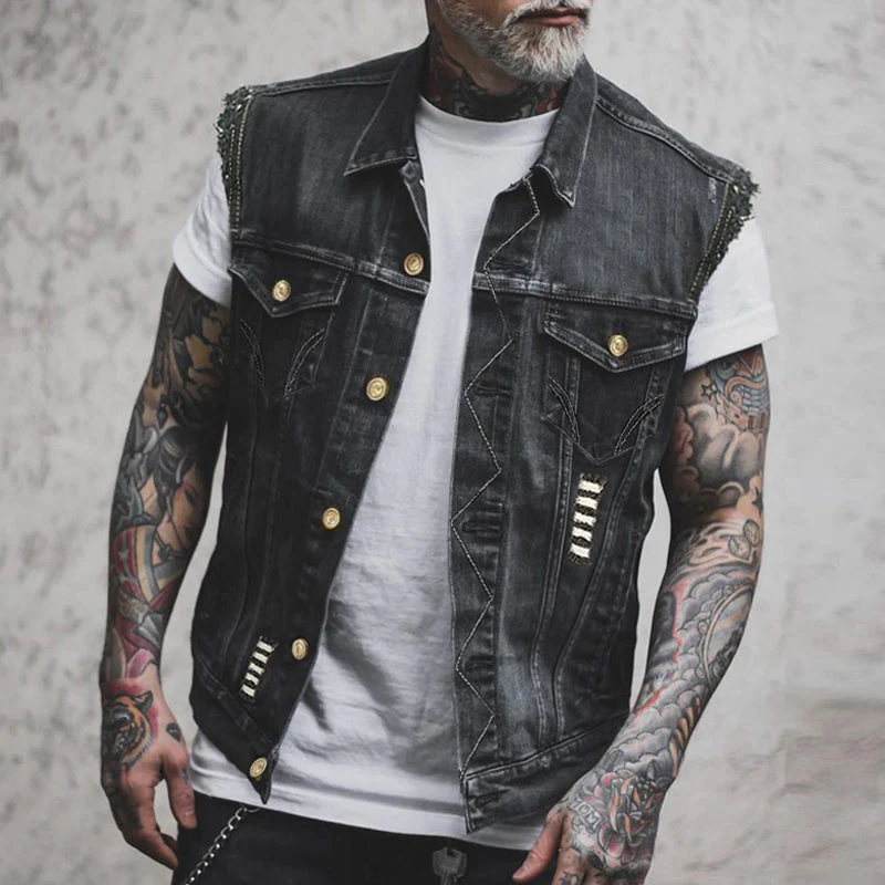Weste Herren Vintage Stil | Ärmellose Freizeitweste Mit Taschen - Image 4