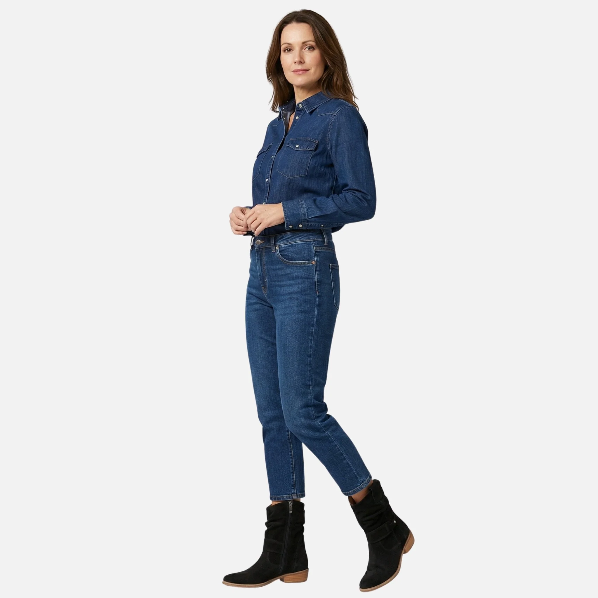 Britta | Damen Wildleder Stiefeletten Lockerer Schaft Riemen – Stiefeletten Wildleder