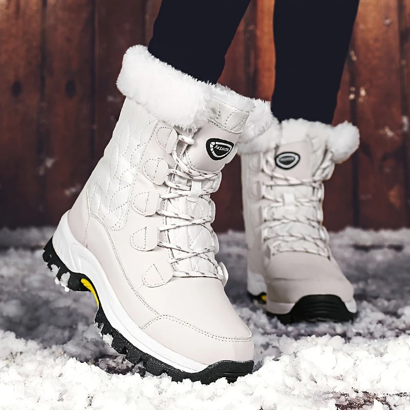Winterschuhe Damen| Mit Schnürung Und Runder Kappe Stiefel - Image 3