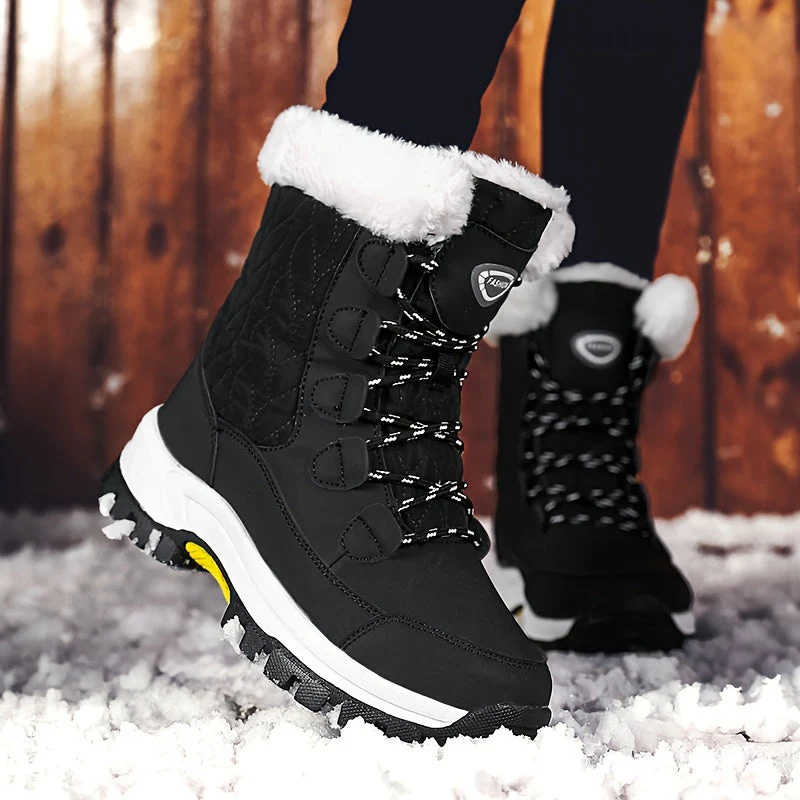 Winterschuhe Damen| Mit Schnürung Und Runder Kappe Stiefel - Image 4