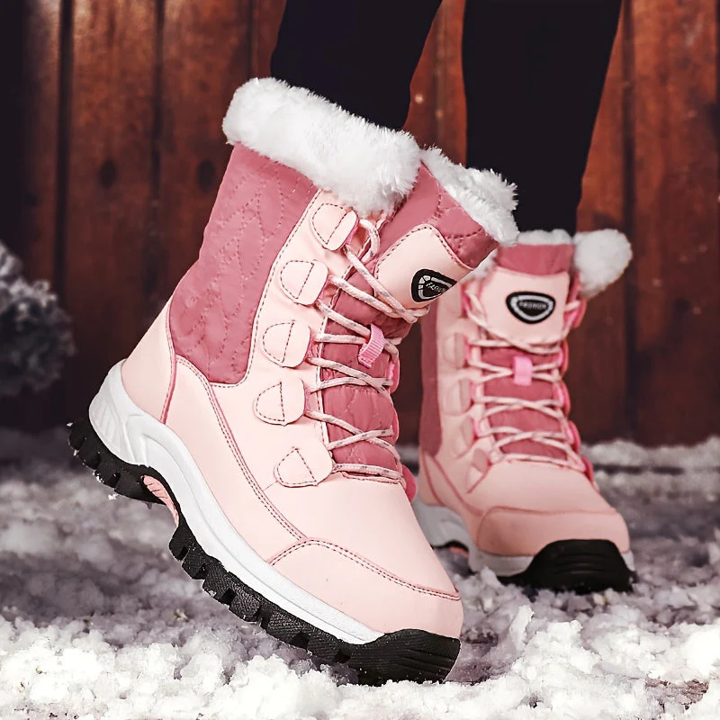 Winterschuhe Damen| Mit Schnürung Und Runder Kappe Stiefel - Image 5