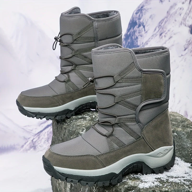 Winterschuhe Herren | High Cut Stiefel Mit Klettverschluss Und Kordelzug - Image 6