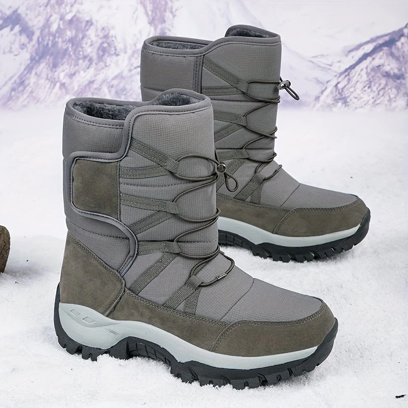 Winterschuhe Herren | High Cut Stiefel Mit Klettverschluss Und Kordelzug - Image 7