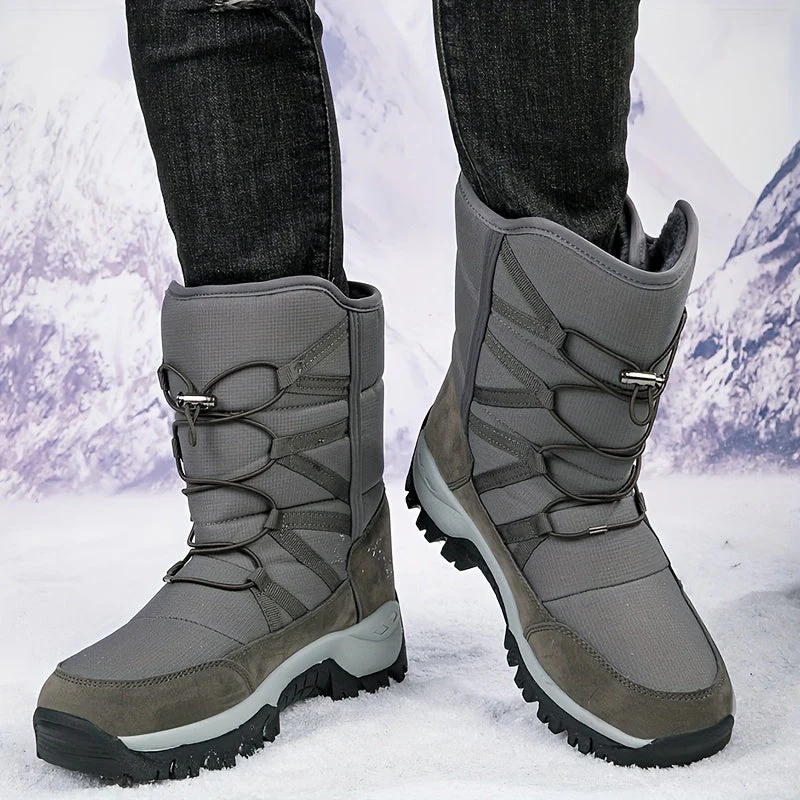 Winterschuhe Herren | High Cut Stiefel Mit Klettverschluss Und Kordelzug - Image 8