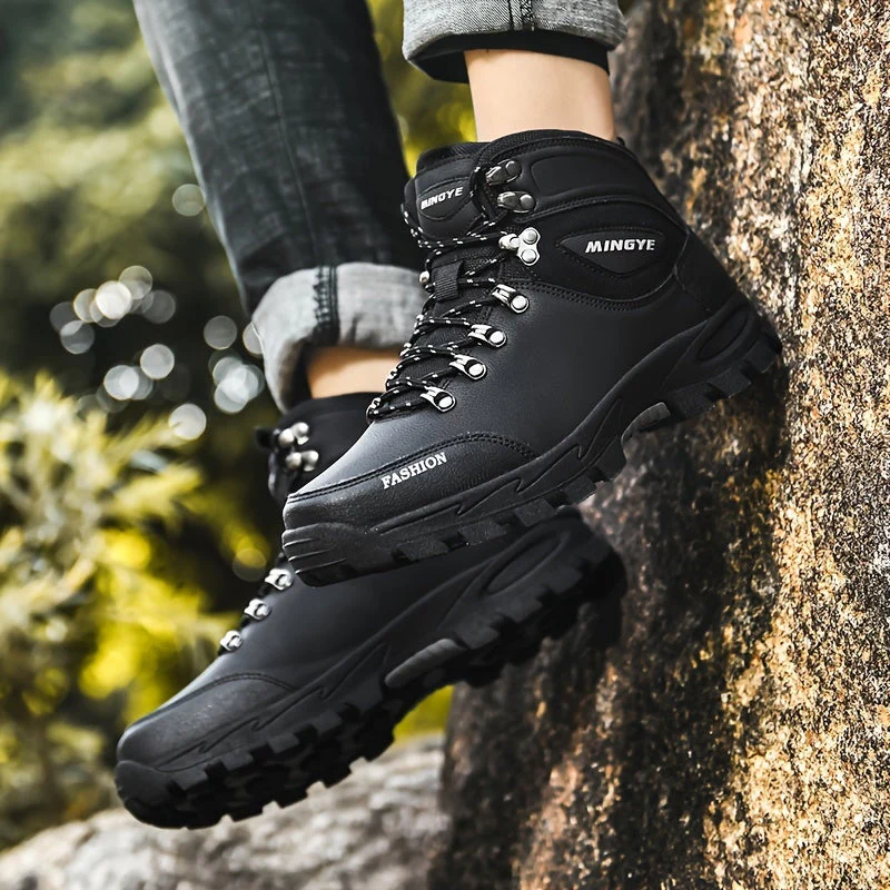 Winterschuhe Herren | Hoher Schnitt Outdoor Stiefel Mit Schnürung - Image 3