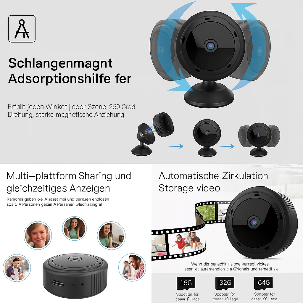 WLAN Kamera Überwachung kompakte Nachtsicht Mini Innen Außen - Image 5