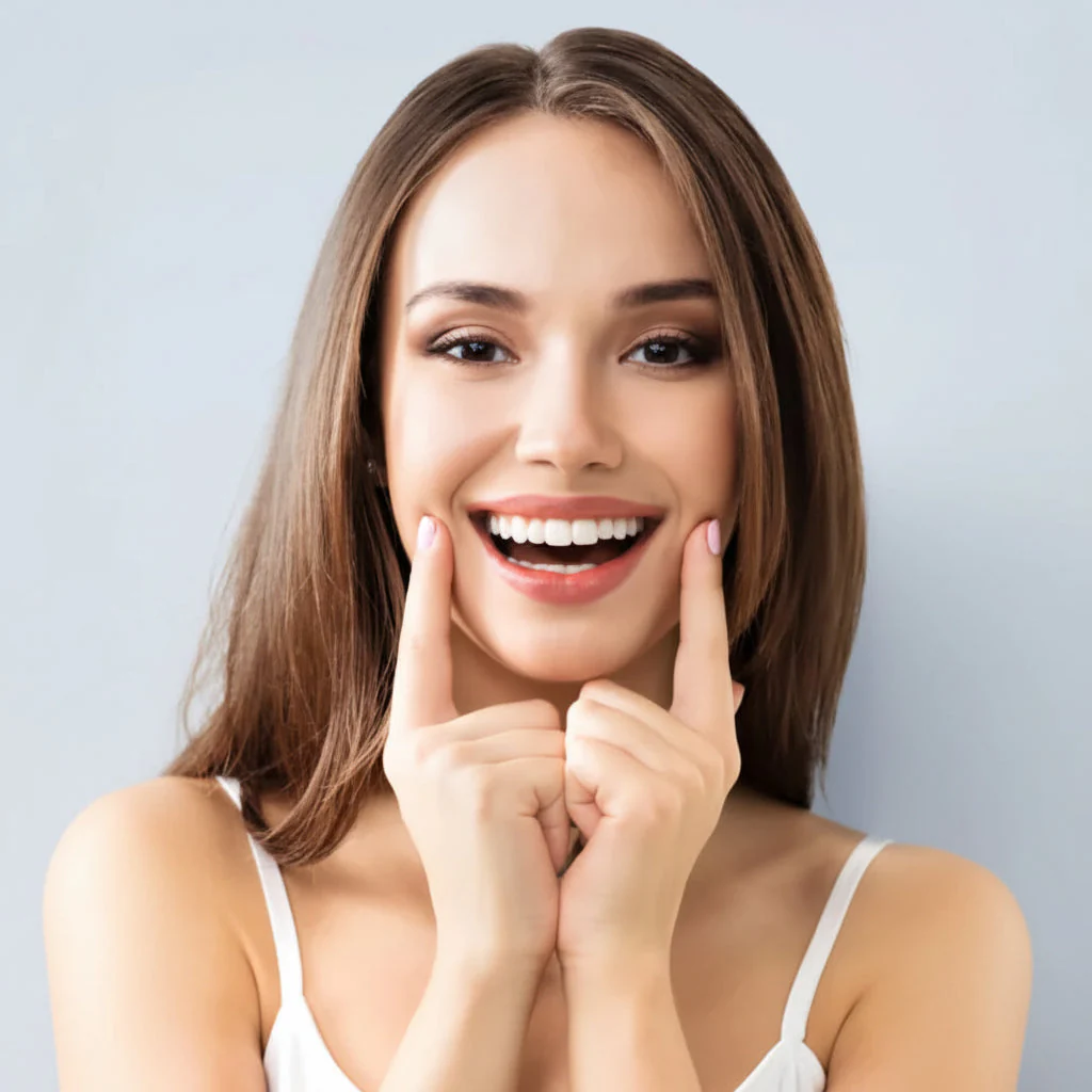 Zahnverblendung Ober Unterkiefer Veneers Set Zähne Weiß Lächeln