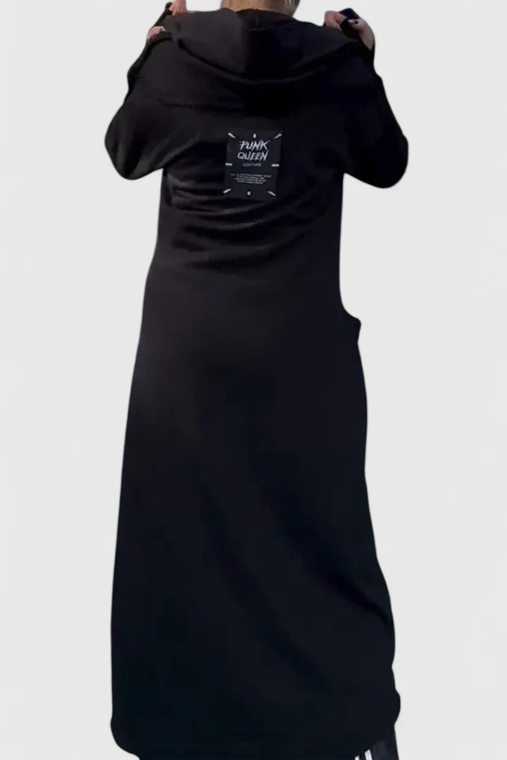 Zara – Modern Asymmetrical Hooded Midi Dress for Women