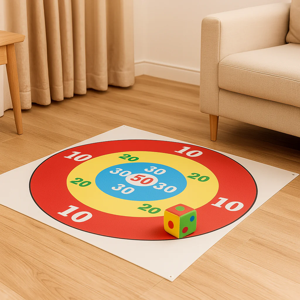 Zielwurfspiel-Set – Zielbrett mit 10 Sitzsäcken für Spaß drinnen und draußen