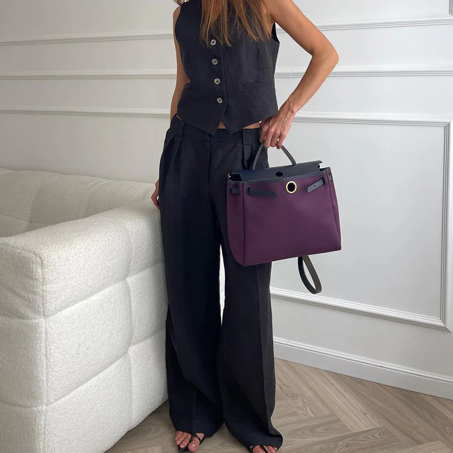Zweiteiliges Set mit Weste & weiter Hose – Modern, Luftig & Smart - Image 13